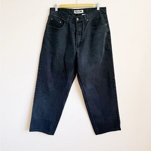 faded dark navy loose fit denim